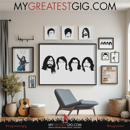 The Beatles - Minimal Band Hairstyles Illustration - Posters, Prints & Greeting Cards