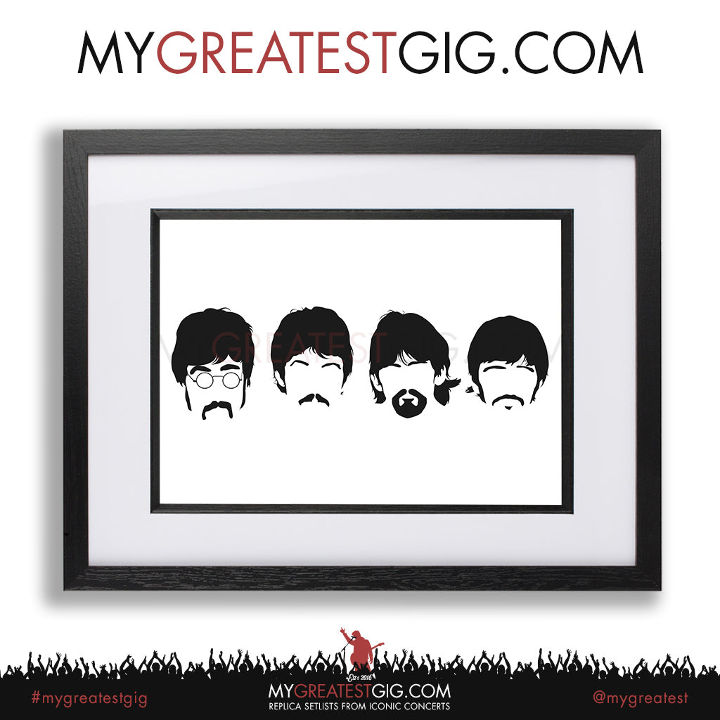 The Beatles - Minimal Band Hairstyles Illustration - Posters, Prints & Greeting Cards