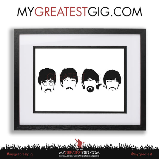 The Beatles - Minimal Band Hairstyles Illustration - Posters, Prints & Greeting Cards