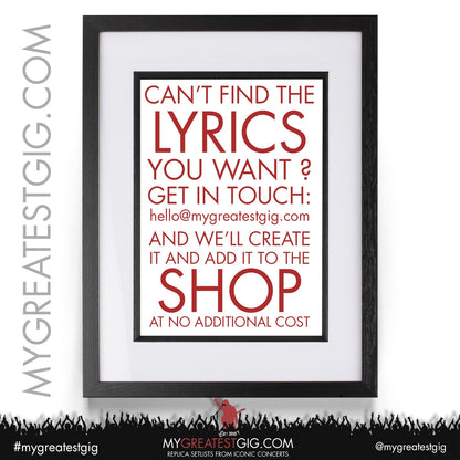 Blur - Lyrics Posters, Prints & Cards