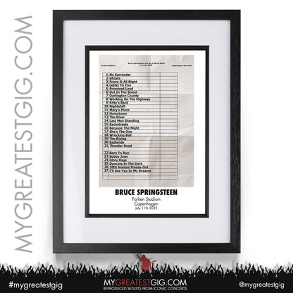 Bruce Springsteen - Copenhagen - July 11th 2023 Recreated Setlist Poster