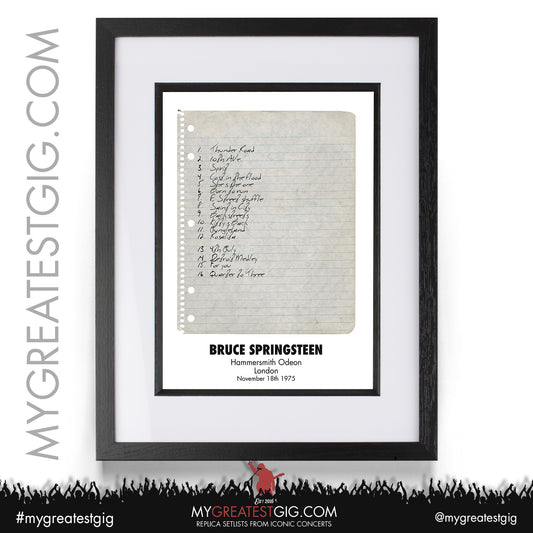 Bruce Springsteen - London - November 18th 1975 Replica Setlist Poster