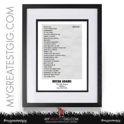 Bruce Springsteen - Belfast - May th 2024 Replica Setlist Poster