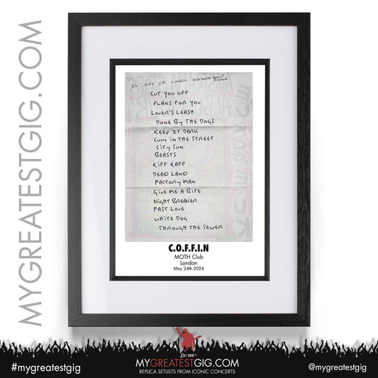 C.O.F.F.I.N - London - May 24th 2024 Replica Setlist Poster