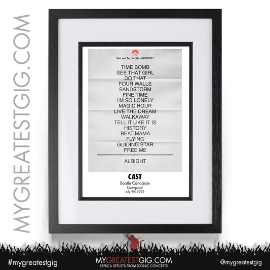 Cast - Liverpool - July 9th 2023 Replica Setlist Poster