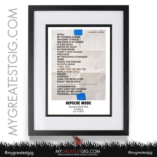 Depeche Mode - Frankfurt - July 1st 2023 Replica Setlist Poster