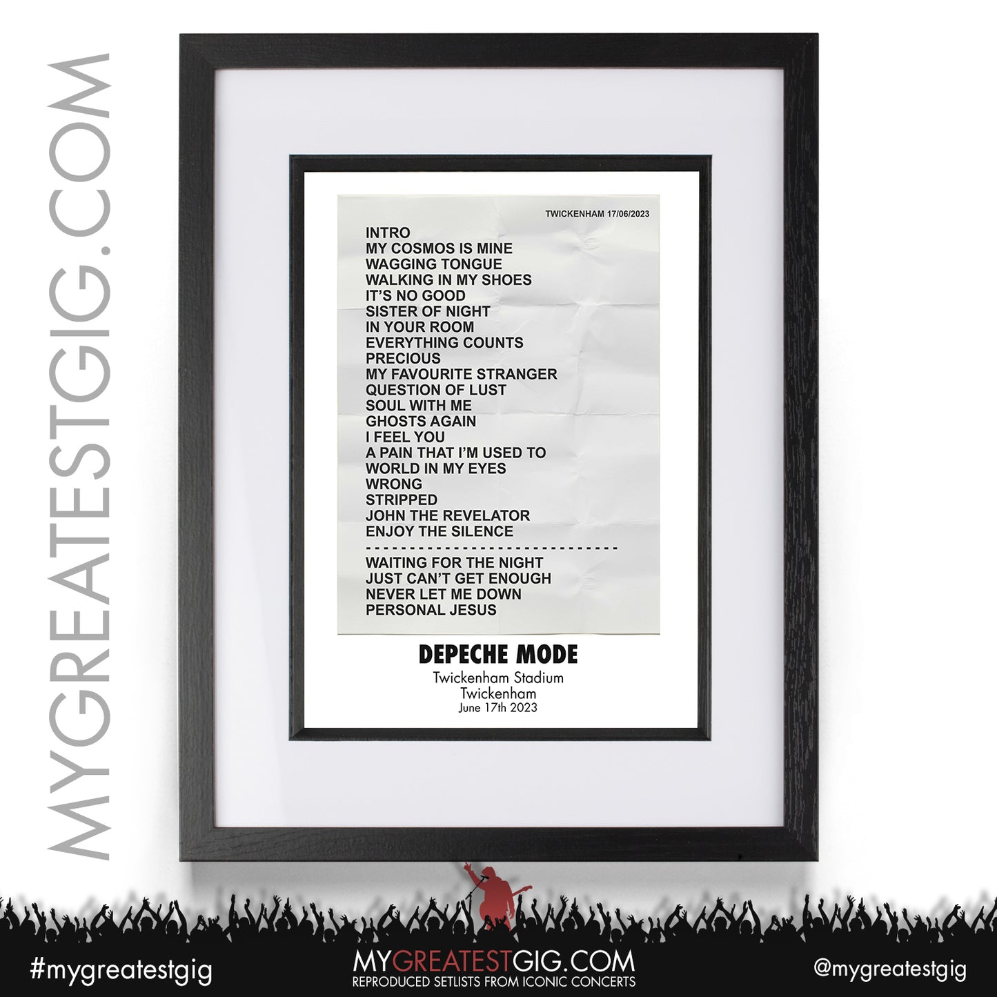 Depeche Mode - Twickenham - June 17th 2023 Recreated Setlist Poster