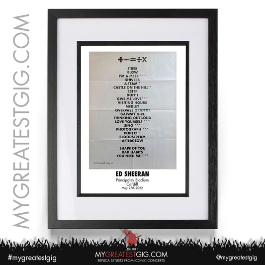 Ed Sheeran - Cardiff - May 27th 2022 Replica Setlist Poster