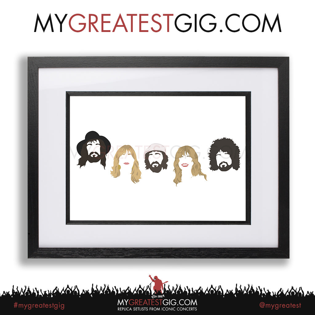 Fleetwood Mac - Minimal Band Hairstyles Illustration - Posters, Prints & Greeting Cards