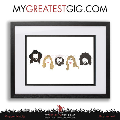 Fleetwood Mac - Minimal Band Hairstyles Illustration - Posters, Prints & Greeting Cards