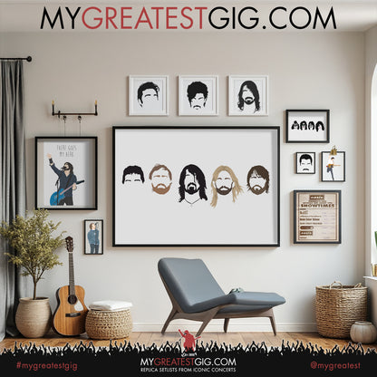 Foo Fighters - Minimal Band Hairstyles Illustration - Posters, Prints & Greeting Cards