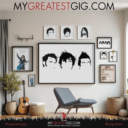 Green Day - Minimal Band Hairstyles Illustration - Posters, Prints & Greeting Cards