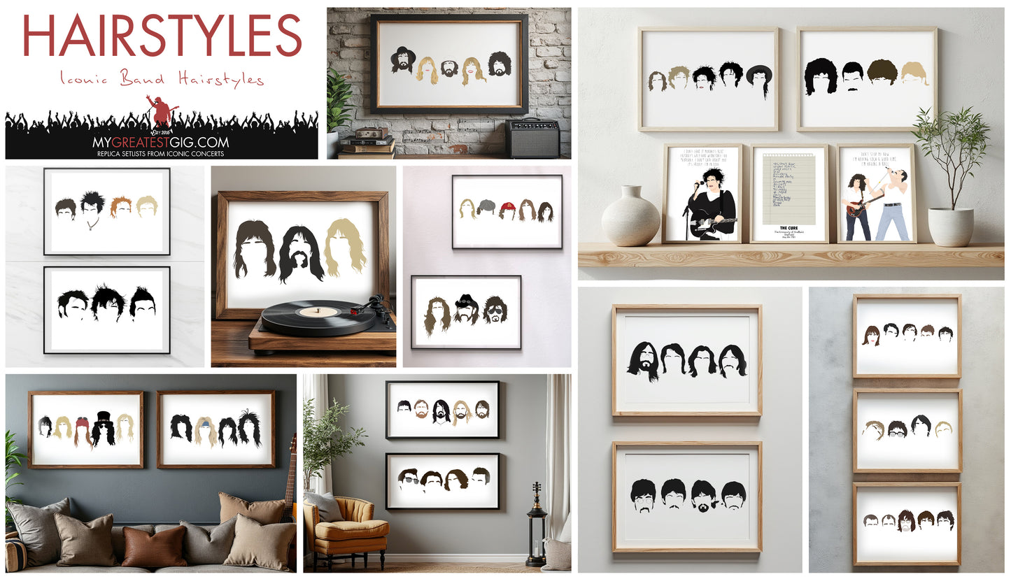 Foals - Minimal Band Hairstyles Illustration - Posters, Prints & Greeting Cards