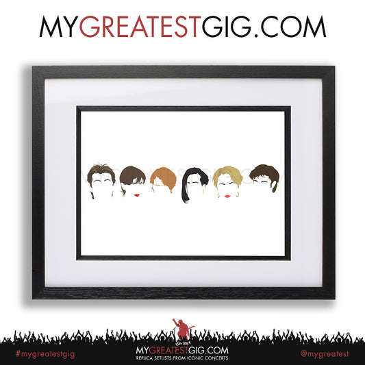 The Human League - Minimal Band Hairstyles Illustration - Posters, Prints & Greeting Cards