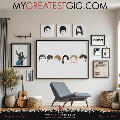 The Human League - Minimal Band Hairstyles Illustration - Posters, Prints & Greeting Cards