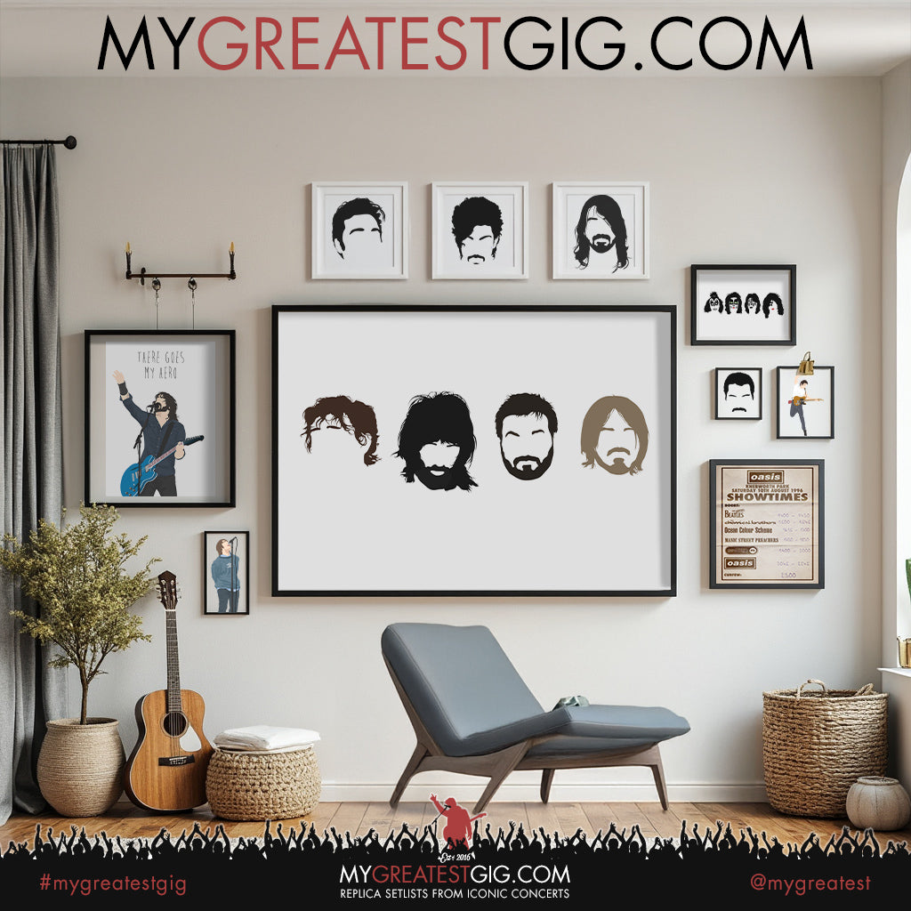 Kasabian - Minimal Band Hairstyles Illustration - Posters, Prints & Greeting Cards