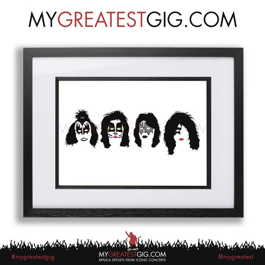 Kiss - Minimal Band Hairstyles Illustration - Posters, Prints & Greeting Cards