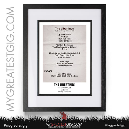 The Libertines - Liverpool - January 24th 2024 Replica Setlist Poster