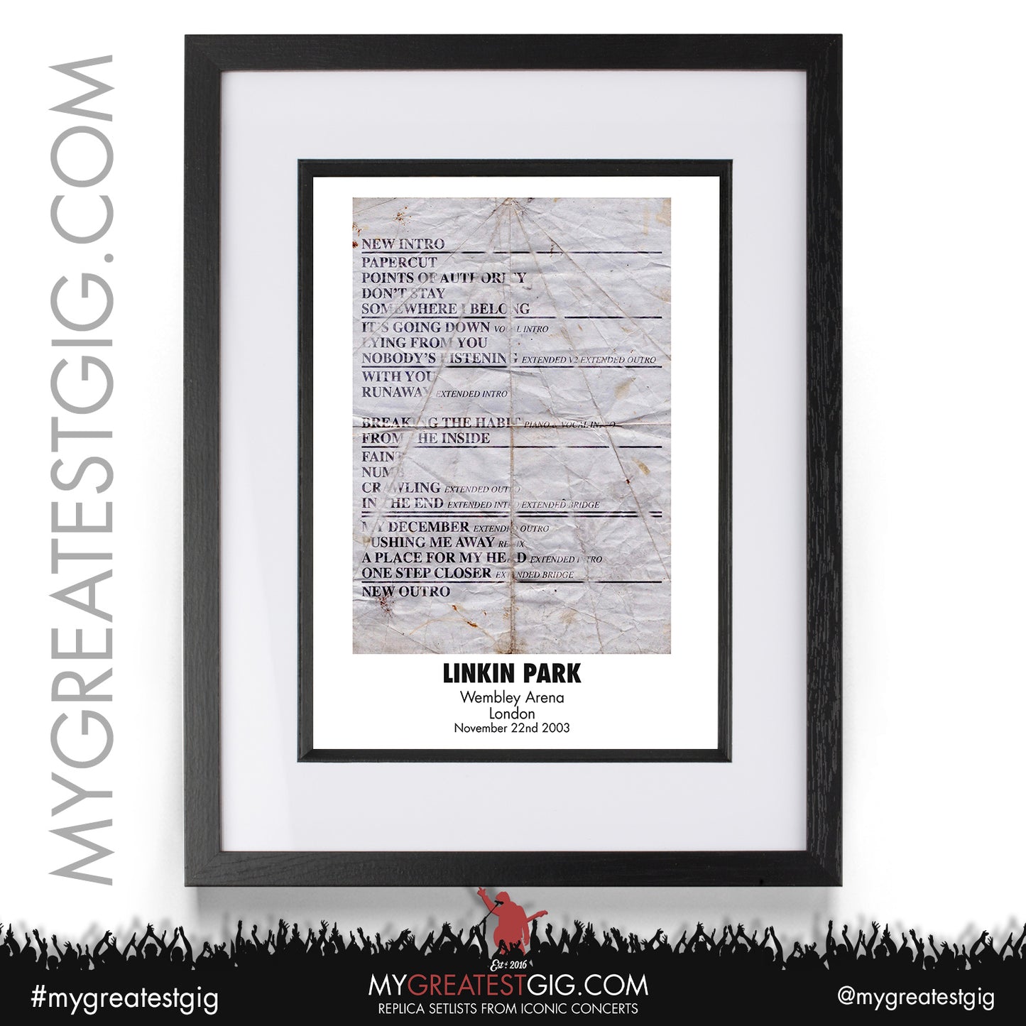 Linkin Park - Wembley Arena - November 22nd 2003 Replica Setlist Poster