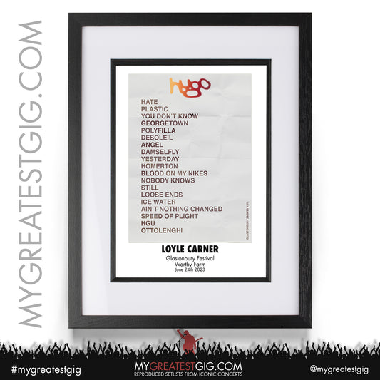 Loyle Carner - Glastonbury Festival - June 24th 2023 Recreated Setlist Poster