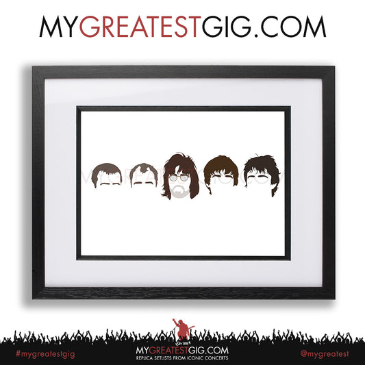 Oasis - Minimal Band Hairstyles Illustration - Posters, Prints & Greeting Cards