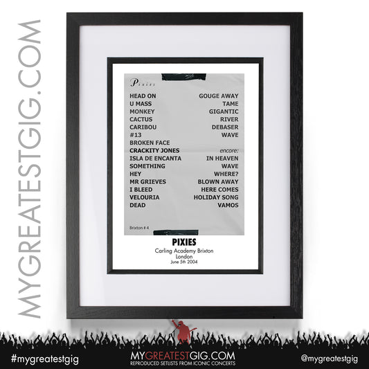 Pixies - London - June 5th 2004 Recreated Setlist Poster