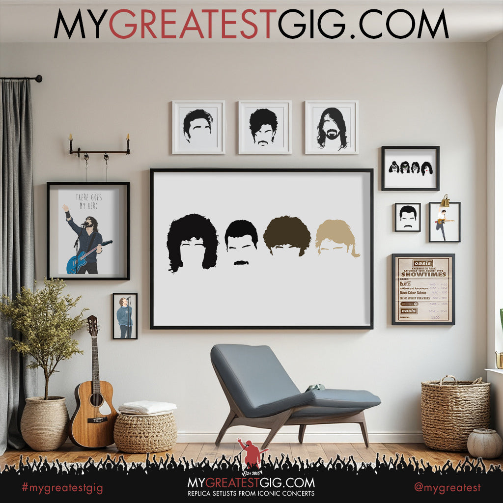 Queen - Minimal Band Hairstyles Illustration - Posters, Prints & Greeting Cards