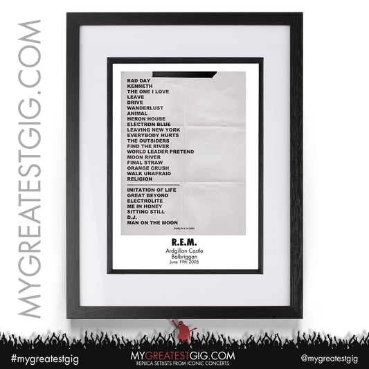 REM - Dublin - June 19th 2005 Recreated Setlist Poster