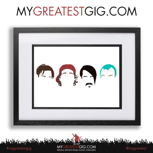 The Red Hot Chili Peppers - Minimal Band Hairstyles Illustration - Posters, Prints & Greeting Cards