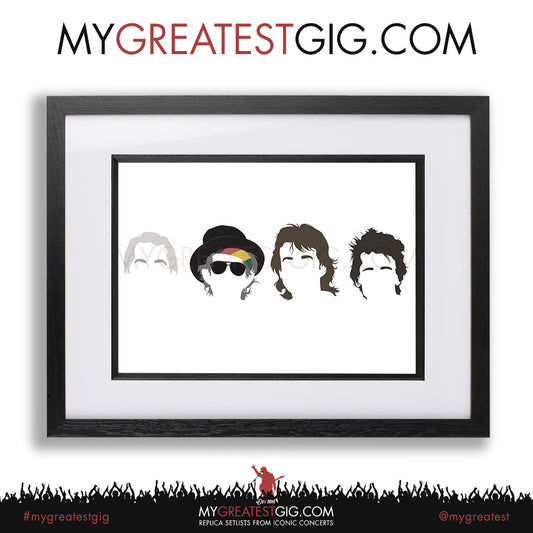 The Rolling Stones - Minimal Band Hairstyles Illustration - Posters, Prints & Greeting Cards