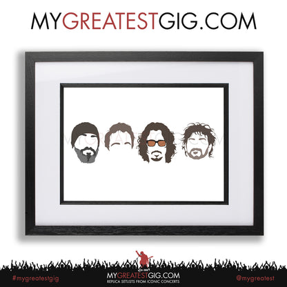 Soundgarden - Minimal Band Hairstyles Illustration - Posters, Prints & Greeting Cards