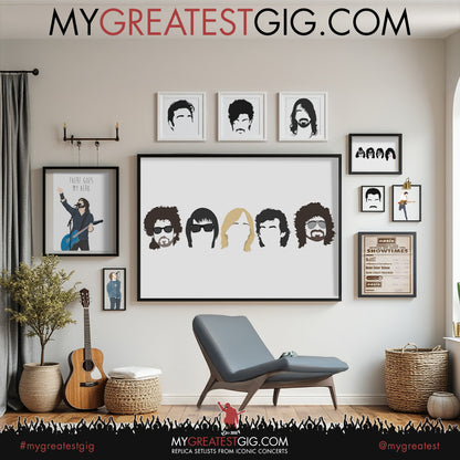 The Travelling Wilburys - Minimal Band Hairstyles Illustration - Posters, Prints & Greeting Cards