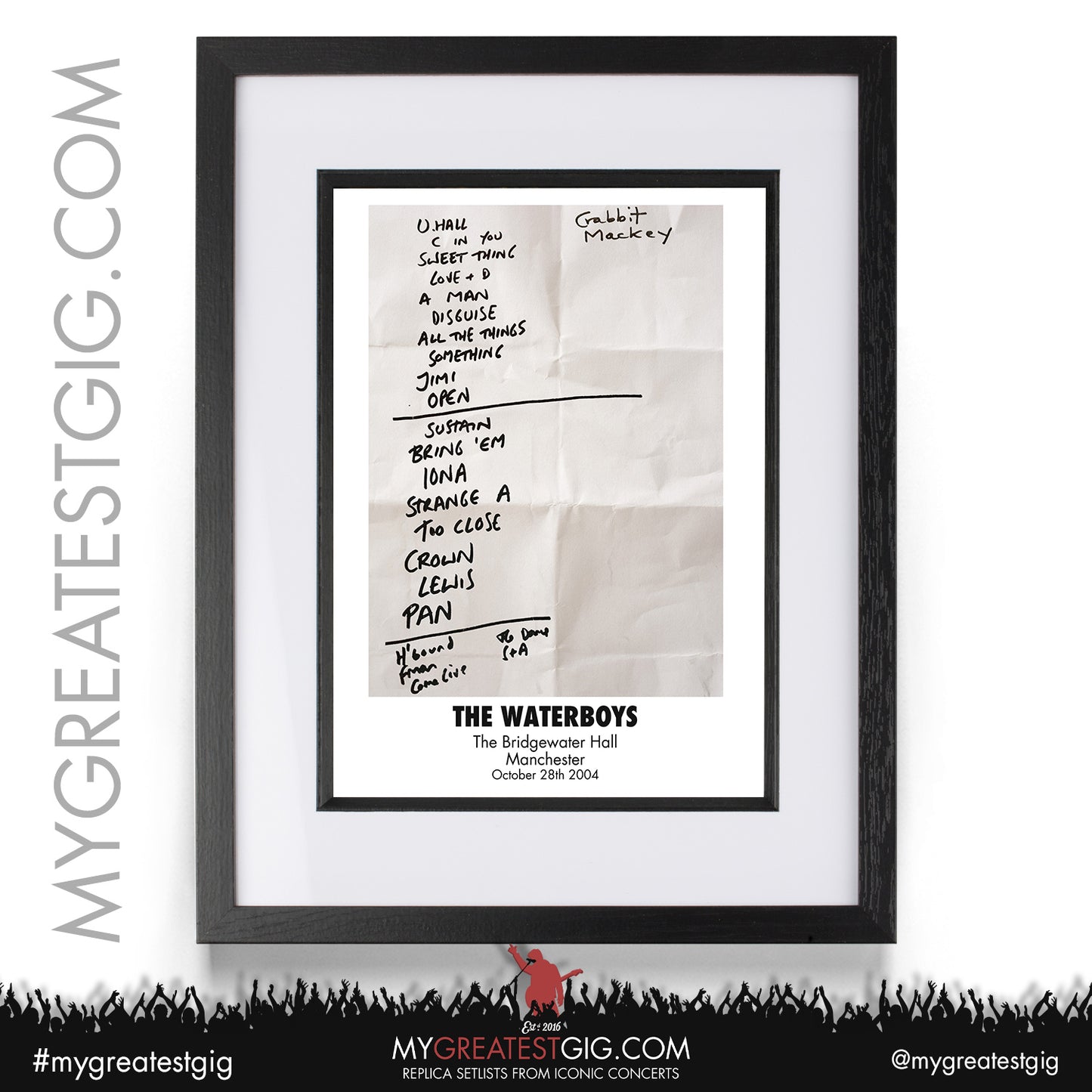 The Waterboys - Manchester - October 28th 2004 Replica Setlist Poster